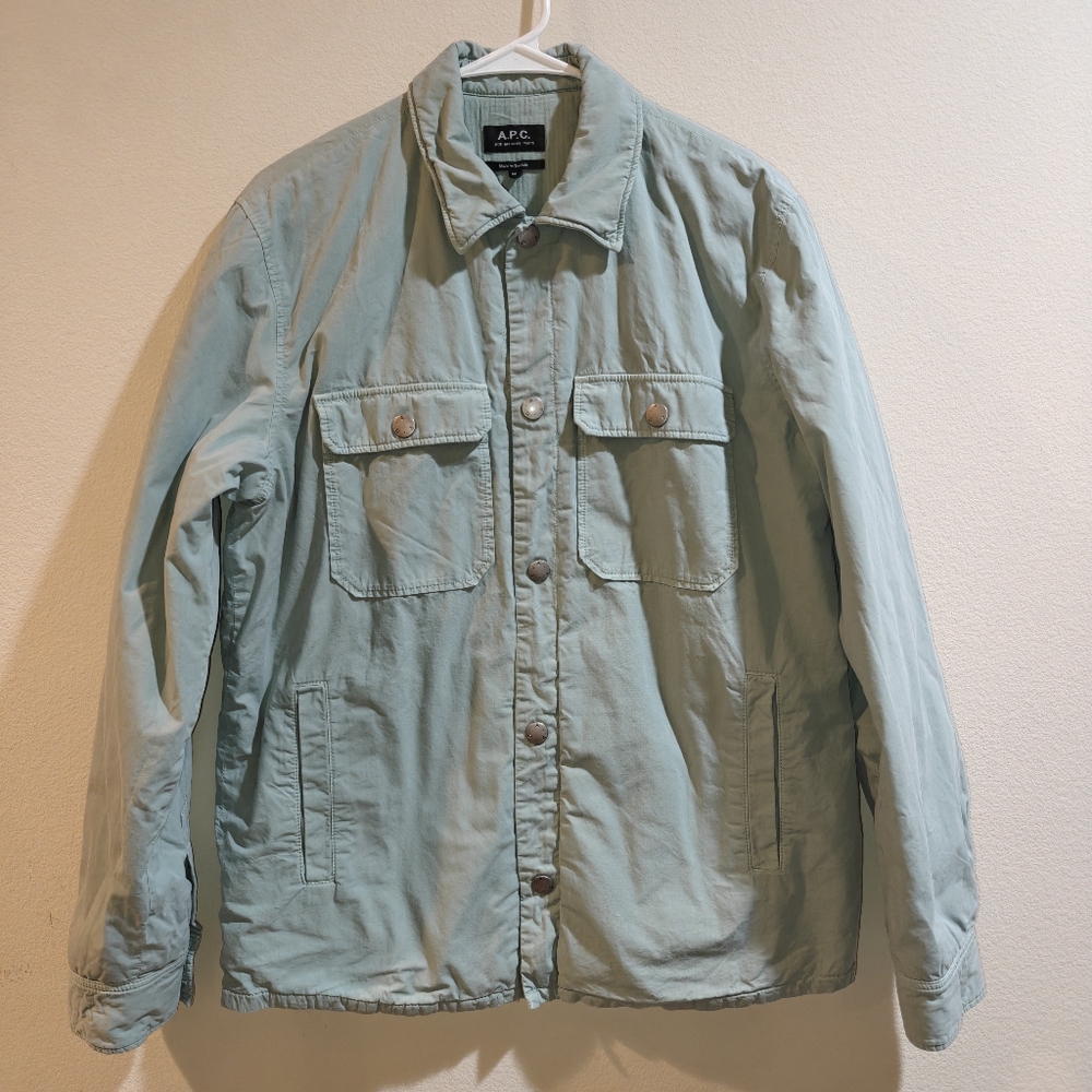 A.P.C. Alex Twill Shirt Cotton Jacket Almond Green Color.